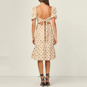 Polka Dot Square Neck Dress
