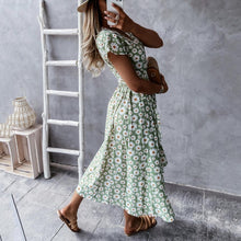 Load image into Gallery viewer, V Neck Floarl Printed Sexy Maxi Dress
