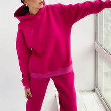 Load image into Gallery viewer, Solid Color Hooded Sweatshirt Set (Sweatshirt+Pants)
