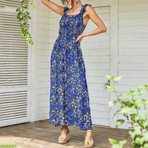 Floarl Printed Sleeveless Suspender Dress