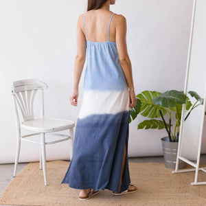 Gradient Slit Sling Maxi Dress