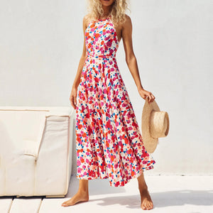 Printed Bohemian Vacation Maxi Dress