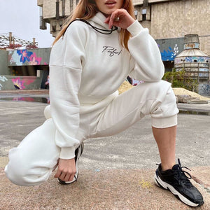 Casual Hooded Sweatshirt + Pants Set