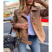 Double-Breasted Short Woolen Coat