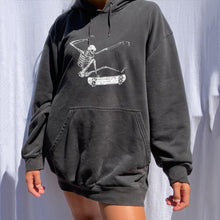 Load image into Gallery viewer, Casual Skull Print Hooded Sweatshirt
