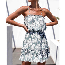Load image into Gallery viewer, 2021 Summer Floral Sling Mini Dress
