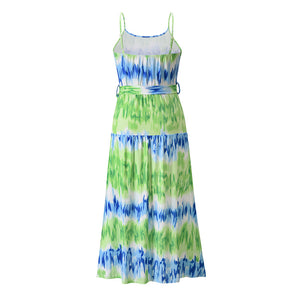 Water Ripple Print Sling Dress
