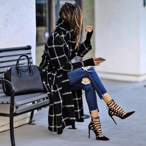 Classic Plaid Printed Brushed Coat