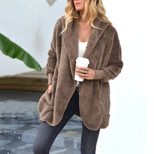 Load image into Gallery viewer, Plush Lapel Hooded Coat
