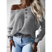 Load image into Gallery viewer, Solid Color V-neck Relaxed Sweater
