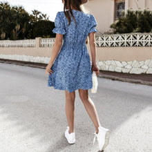 Load image into Gallery viewer, Printed Buttons Sexy Mini Dress
