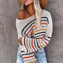 Load image into Gallery viewer, Contrast Stitching Pullover Sweater

