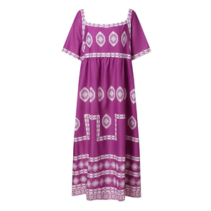 Bohemia Style Short Sleeve Maxi Dress
