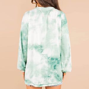 Casual Button Tie-dye Sweater Tops