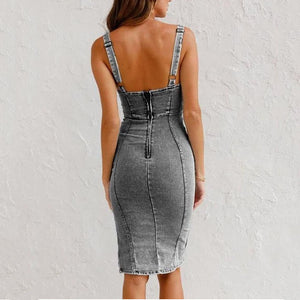 Fashion Stretch Wash Denim Dress