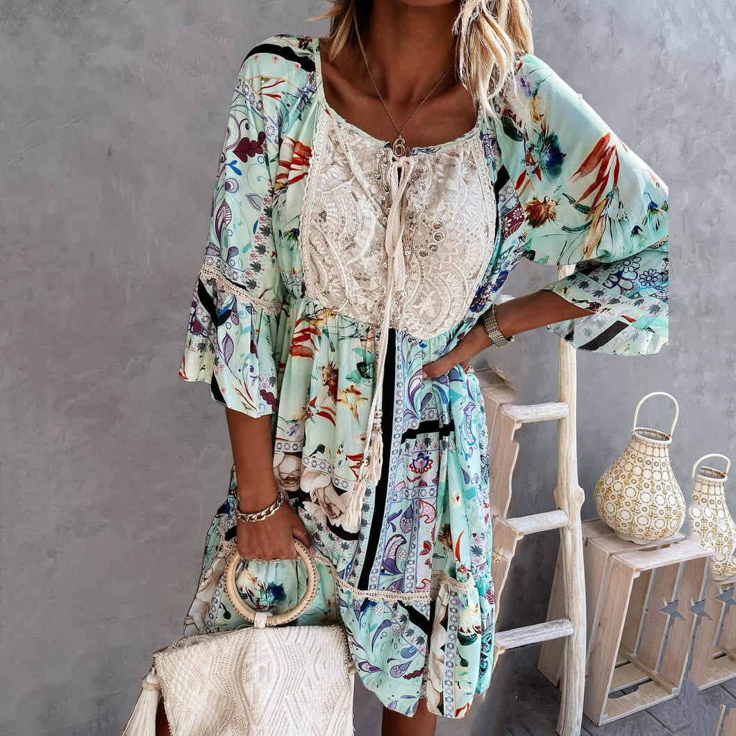 Fashion Embroidery Design Boho Dress