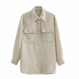 Elegant Pearl Button Coat