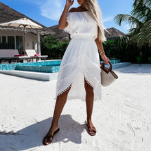 Load image into Gallery viewer, Elegant Off Shoulder Vacation Maxi Dress
