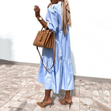Load image into Gallery viewer, Simple Long Sleeve Lapel Shirt Dress
