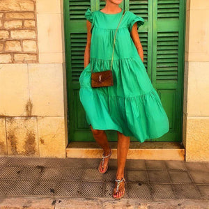 Sweet Casual Loose Fit Vacation Maxi Dress