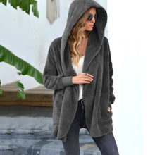 Load image into Gallery viewer, Plush Lapel Hooded Coat
