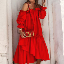 Load image into Gallery viewer, Irregular One-Shoulder Maxi Dress
