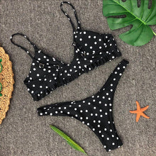Load image into Gallery viewer, Sexy Polk Dot Printed Ruffle Bikini Swimwear
