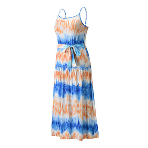 Water Ripple Print Sling Dress