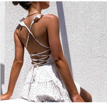 Load image into Gallery viewer, Polka Dot Ruffled Backless Dress
