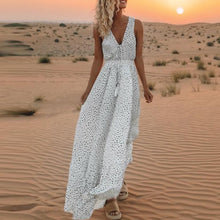 Load image into Gallery viewer, V-Neck Sleeveless Polka Dot Dress
