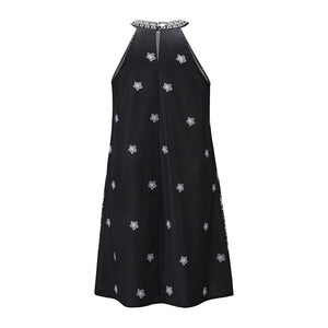 Halter Print Sleeveless Dress
