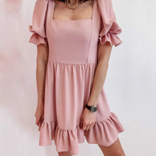 Load image into Gallery viewer, Lovely Solid Color Ruffle Sleeve Mini Dress
