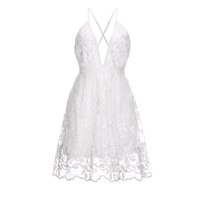 Load image into Gallery viewer, Lace V-Neck Backless Dress
