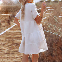 Load image into Gallery viewer, Casual Solid Color V-Neck Mini Dress
