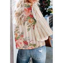 Load image into Gallery viewer, Floral Print Round Neck Chiffon Shirt
