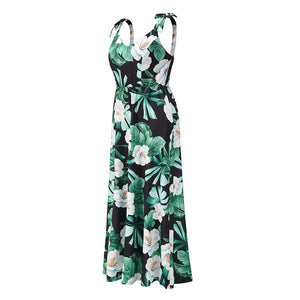 Sling Vacation Floarl Printed Maxi Dress