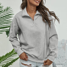 Load image into Gallery viewer, Stand-up Collar Pullover Corduroy Sweatshirt
