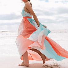 Load image into Gallery viewer, V Neck Rainbow Mesh Sling Dress
