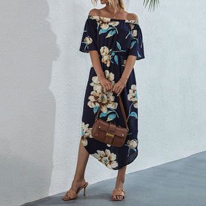 One-Shoulder Floarl Printed Dress