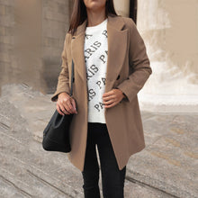 Load image into Gallery viewer, Solid Color Long-Sleeved Double-Breasted Buttoned Coat
