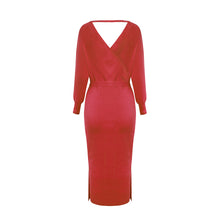 Load image into Gallery viewer, Elegant V-neck Knitted Slim Bodycon Dress
