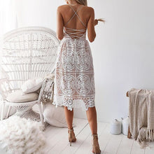 Load image into Gallery viewer, Sexy V-Neck Lace Backless Midi Dress
