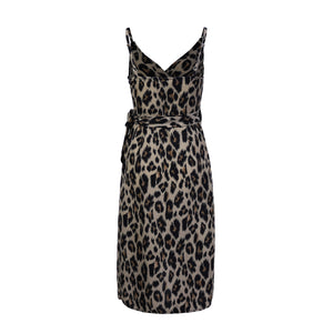 Leopard Print Split Sling Dress