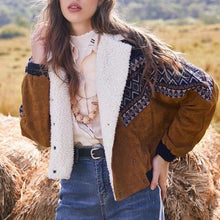 Load image into Gallery viewer, Lamb Fur Collar Stitching Jacket
