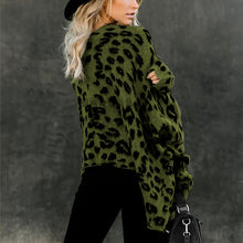 Load image into Gallery viewer, Knit Leopard Sweater Coat
