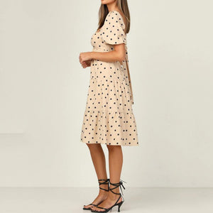 Polka Dot Square Neck Dress
