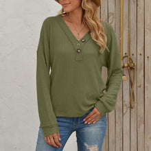 Load image into Gallery viewer, V-neck Knitted Long Sleeve Tops
