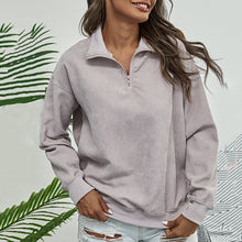 Load image into Gallery viewer, Stand-up Collar Pullover Corduroy Sweatshirt
