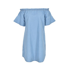 Load image into Gallery viewer, Elegant Off Shoulder Denim Mini Dress
