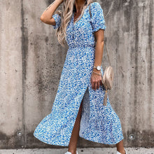 Load image into Gallery viewer, Fashion V-Neck Floral Printed Vacation Dress
